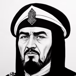 a pencil drawing of a man wearing a uniform