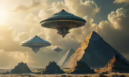 a picture with some flying objects in it