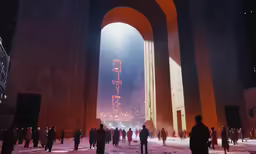 a photo taken in the middle of a city at night