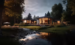 an image of a small cabin in the woods