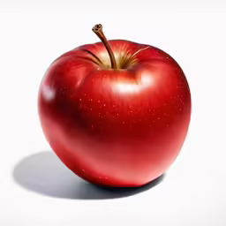 a big red apple that is sitting on the floor