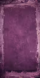 a wooden frame is against a purple wall