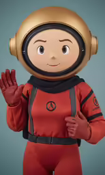 a person in a space suit with a helmet