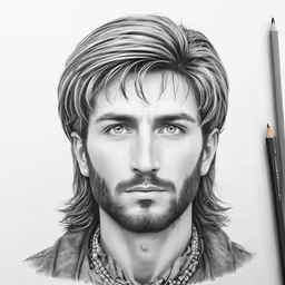 a drawing of jesus in black and white