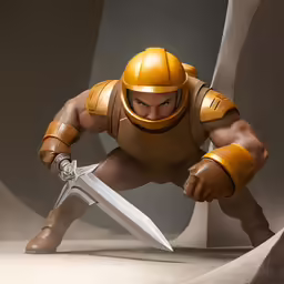 a close up of a person holding a sword
