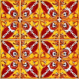 an image of red and yellow tile wall