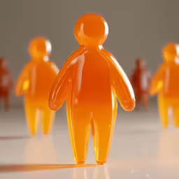 an image of small figures set against the wall