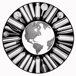 a picture of an earth with some tools
