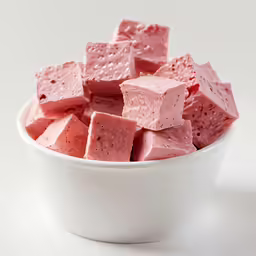 a bowl filled with a pile of pink sugar