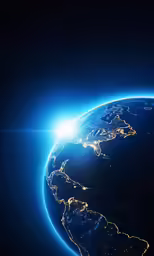an earth seen from space during the daytime hours
