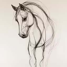 a horse that is drawn by the lines of the body