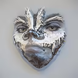 a drawing of a face made of frosted icing