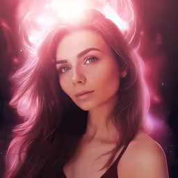 an image of a young woman with stars in her hair,a digital painting of a woman with long hair