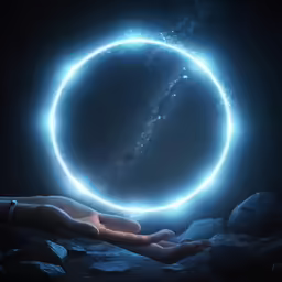 an animation of a hand holding a glowing object