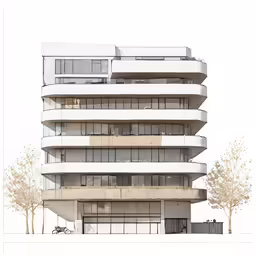 the exterior of the building has windows, balconies and a balcon