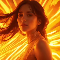 an image of a beautiful woman wearing a spark dress