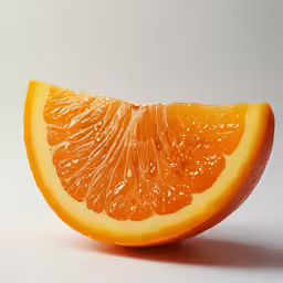 an orange half has its outer bite taken out