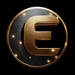 the letters e and e are lit up with yellow lights