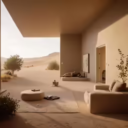 a modern looking living room with open patio