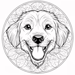 a dog in a circular frame