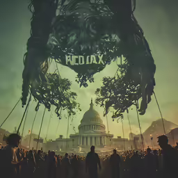 an image of a crowd that is hanging upside down