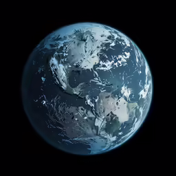 earth, with the moon visible over it