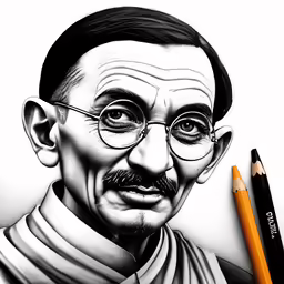pencil drawing with a man wearing glasses and a collar
