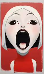 a woman is making a face with her mouth open
