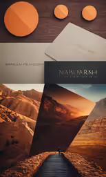 two brochures are displayed with mountain scenery