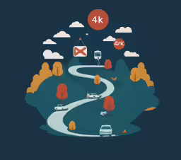 road with cars and an arrow in the sky