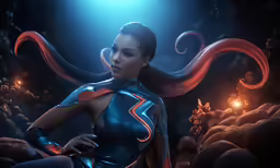 an image of the woman with tentacles on her body