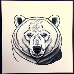 a black and white picture of a bear