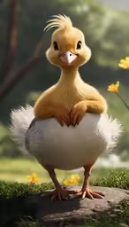 a bird that is sitting on top of some grass