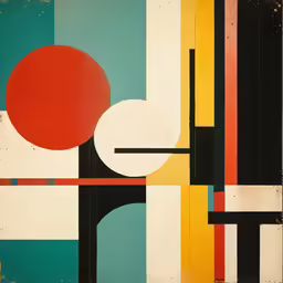 a large poster with many squares and shapes