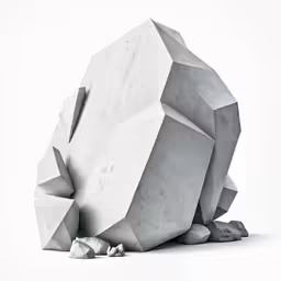 a rock formation with stones around it