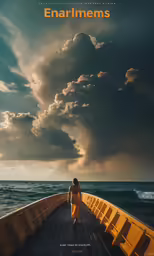 a woman is walking on a dock over the water