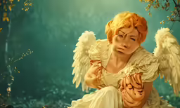 an image of a very cute angel with yellow hair