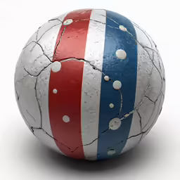 a ball painted with the national flag of france