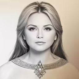 a photo of a woman with a necklace on her neck