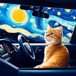 a cat is sitting in the middle of the road