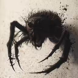 a small taraploid on the ground with its mouth open