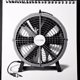 a picture of a fan on a notebook