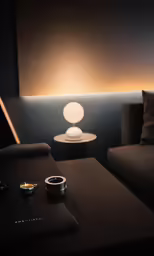 a modern living room with an interesting design