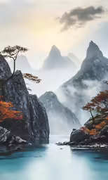 there is an orange tree in the mountains