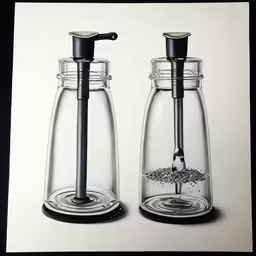 two salt and pepper shakers are next to each other