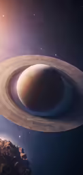 a close up of a planet with a star in the background