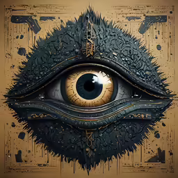an eye is shown as it has the theme of a planet on its outside