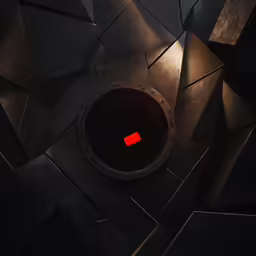 a futuristic tunnel with a red light coming from it