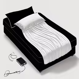 an illustration of a bed with two white sheets