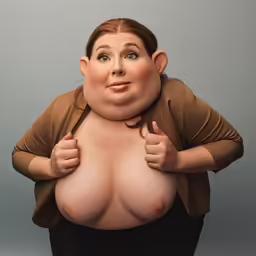 this woman has huge tits on her head